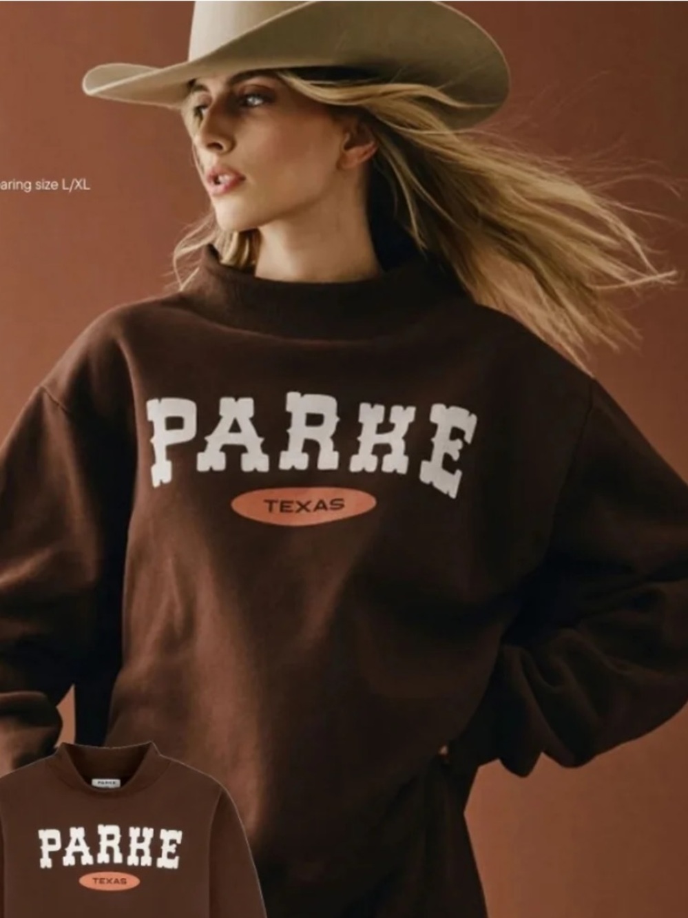 PARKE Texas Signature Cowboy Mockneck- Chocolate Brown-Size XXL Brand New In Bag